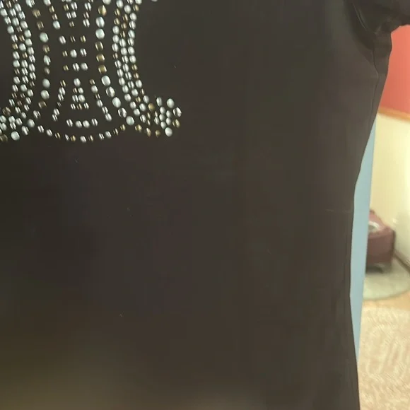Celine Monogrammed Rhinestone T-shirt - Picture 6 of 6